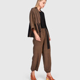 Urban by Alembika Grotto Linen Jacket, Sepia/Black