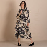 Megan Salmon Black Roses Tailored Birdie Jacket