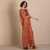 Megan Salmon Red French Loose Wide Leg Pant