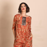 Megan Salmon Red French Tee Top