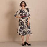 Megan Salmon Black Roses Molly Dress