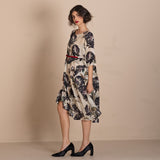Megan Salmon Black Roses Molly Dress