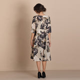 Megan Salmon Black Roses Molly Dress