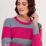 See Saw Merino Wide Stripe Crew Neck Sweater