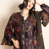 Megan Salmon Damask Roses Cape Noble Coat