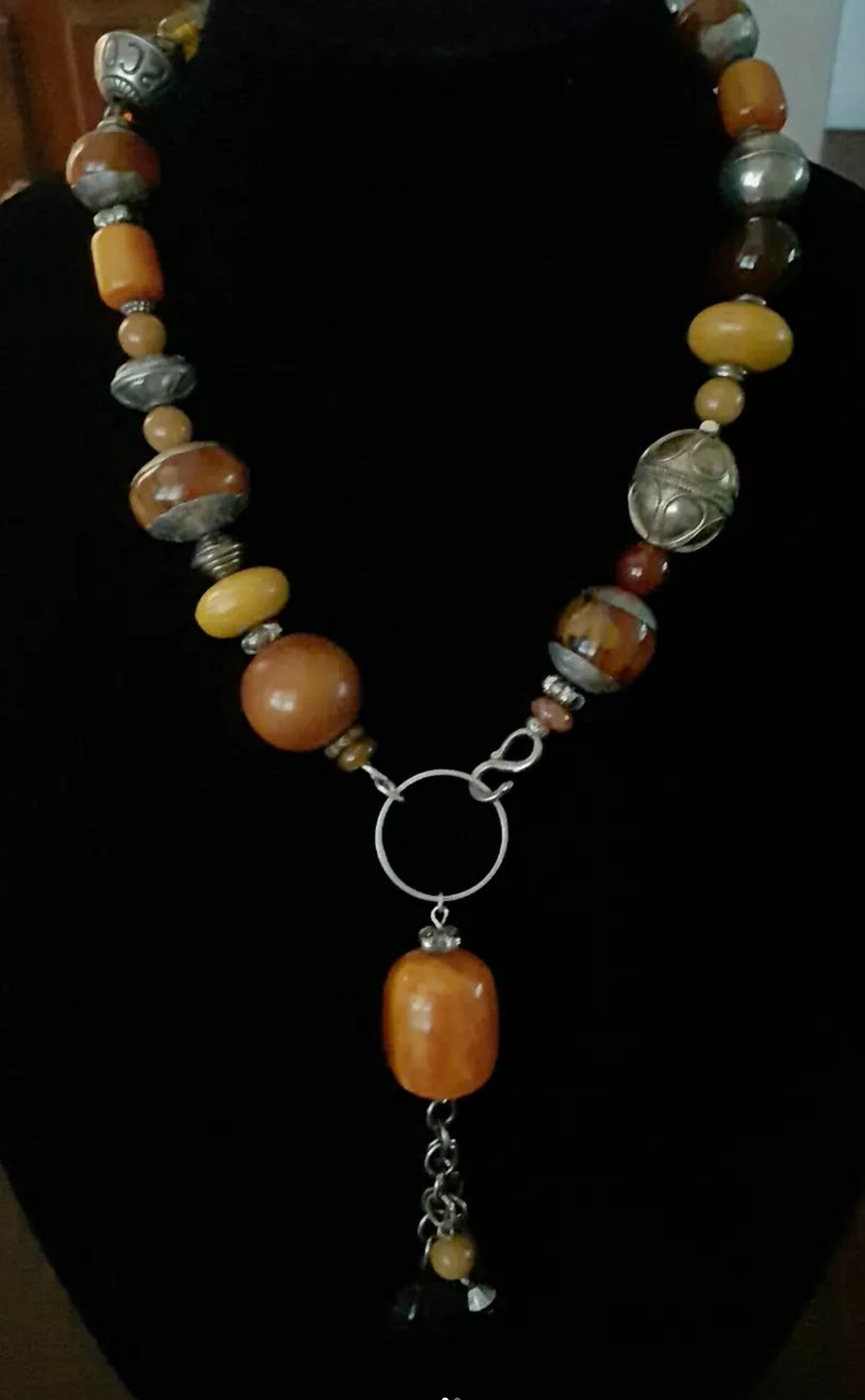 Reconstructed Bling Tribal & Agate Necklace