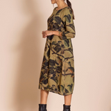 Megan Salmon Apple Leaves Romance Dress