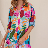 Kaleido Collared Button Thru Dress