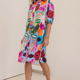 Kaleido Collared Button Thru Dress