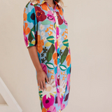 Kaleido Collared Button Thru Dress