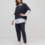 Marco Polo Barrel Leg Pinstripe Pant