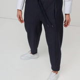 Marco Polo Barrel Leg Pinstripe Pant