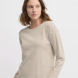 Yarra Trail Almond & Ecru Striped Tee