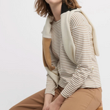 Yarra Trail Almond & Ecru Striped Tee