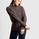 Fields Funnel Neck Pointelle Sleeve Sweater