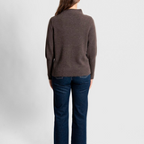Fields Funnel Neck Pointelle Sleeve Sweater