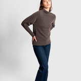 Fields Funnel Neck Pointelle Sleeve Sweater