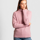 Fields Funnel Neck Pointelle Sleeve Sweater