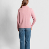 Fields Funnel Neck Pointelle Sleeve Sweater