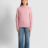 Fields Funnel Neck Pointelle Sleeve Sweater