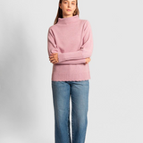Fields Funnel Neck Pointelle Sleeve Sweater