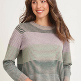 Mansted Louise Lambswool Stripe Crew Neck Sweater