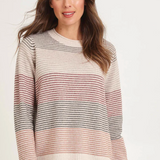 Mansted Louise Lambswool Stripe Crew Neck Sweater