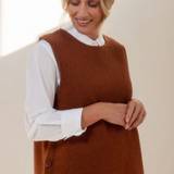 See Saw Boiled Wool Side Button Vest