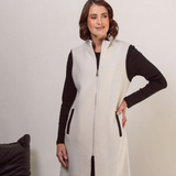 See Saw Boiled Wool Long Line Colour Trim Vest