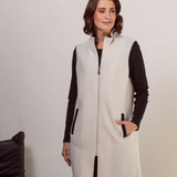See Saw Boiled Wool Long Line Colour Trim Vest