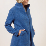 See Saw Boiled Wool Funnel Neck Coat