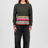 Bridge & Lord Jacquard Check Border Pullover