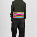 Bridge & Lord Jacquard Check Border Pullover