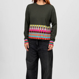 Bridge & Lord Jacquard Check Border Pullover