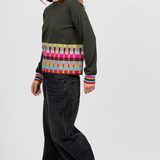 Bridge & Lord Jacquard Check Border Pullover