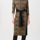 Joseph Ribkoff Abstract Jacquard Knit Sheath Dress