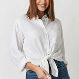 Enveloppe Boyfriend Plain Linen Shirt