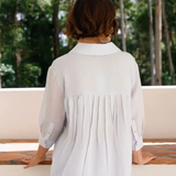 See Saw Ramie Double Layer Front Shirt Dress