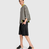 Urban by Alembika Deuce Boxy Top, Cream Stripes