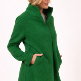 See Saw Boiled Wool Funnel Neck Coat