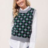 See Saw Merino Argyle Vest