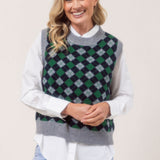See Saw Merino Argyle Vest