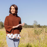 See Saw 7/8 Pointelle Knit Top