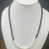 ELFY Black Lava & Freshwater Pearls Necklace
