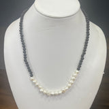 ELFY Black Lava & Freshwater Pearls Necklet/Choker