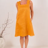 See Saw Linen Square Neck Dress