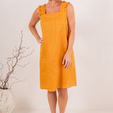 See Saw Linen Square Neck Dress