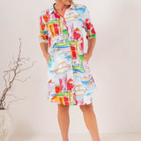 See Saw Linen Shirt Maker Dress