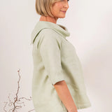 SEE SAW Linen Cowl Neck Top