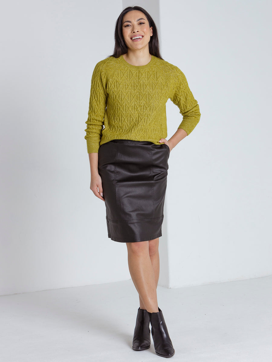 Marco Polo Faux Leather Skirt
